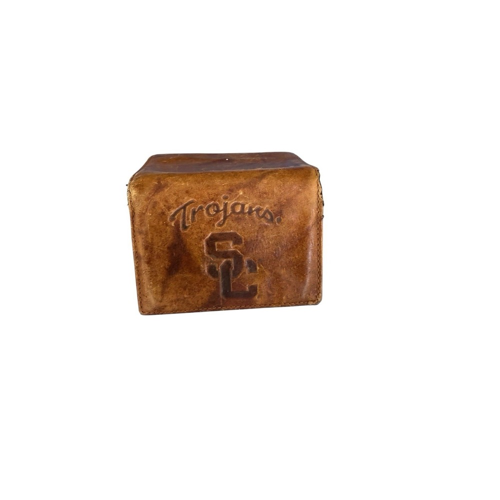 Vintage Trifold USC Trojan Brown Leather‎ Men's Wallet